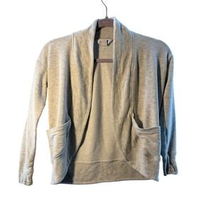 Athleta Girl Light Gray Open Front Cardigan Sweater Size 7